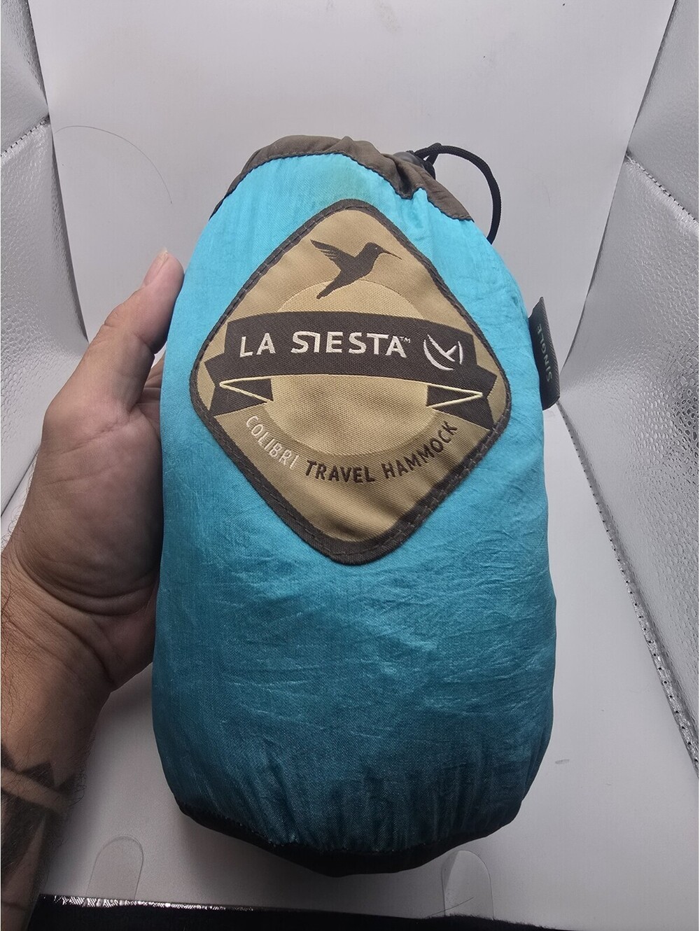 La Siesta Colibri Travel Hammock Single Turquoise Brown with Stuff Sack CLH15-3
